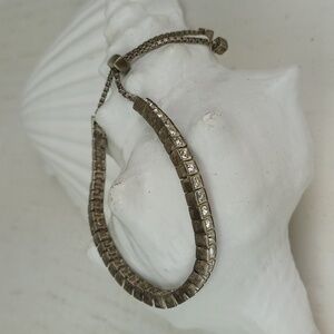 Gorgeous Silver Tone Crystal Rhinestone Adjustable Slip Knot Bracelet